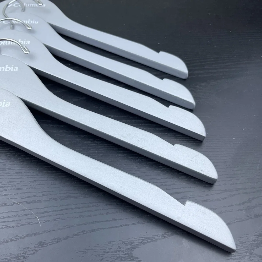 Columbia Sportswear Company Wooden Clothes Hangers Gray Set of 5